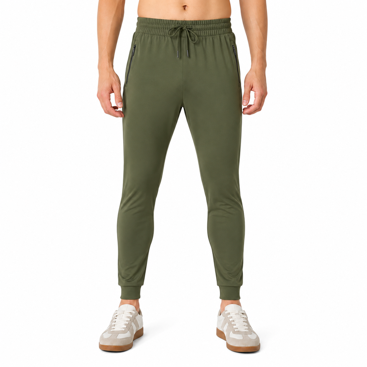 Slate Navy jogger pants front view