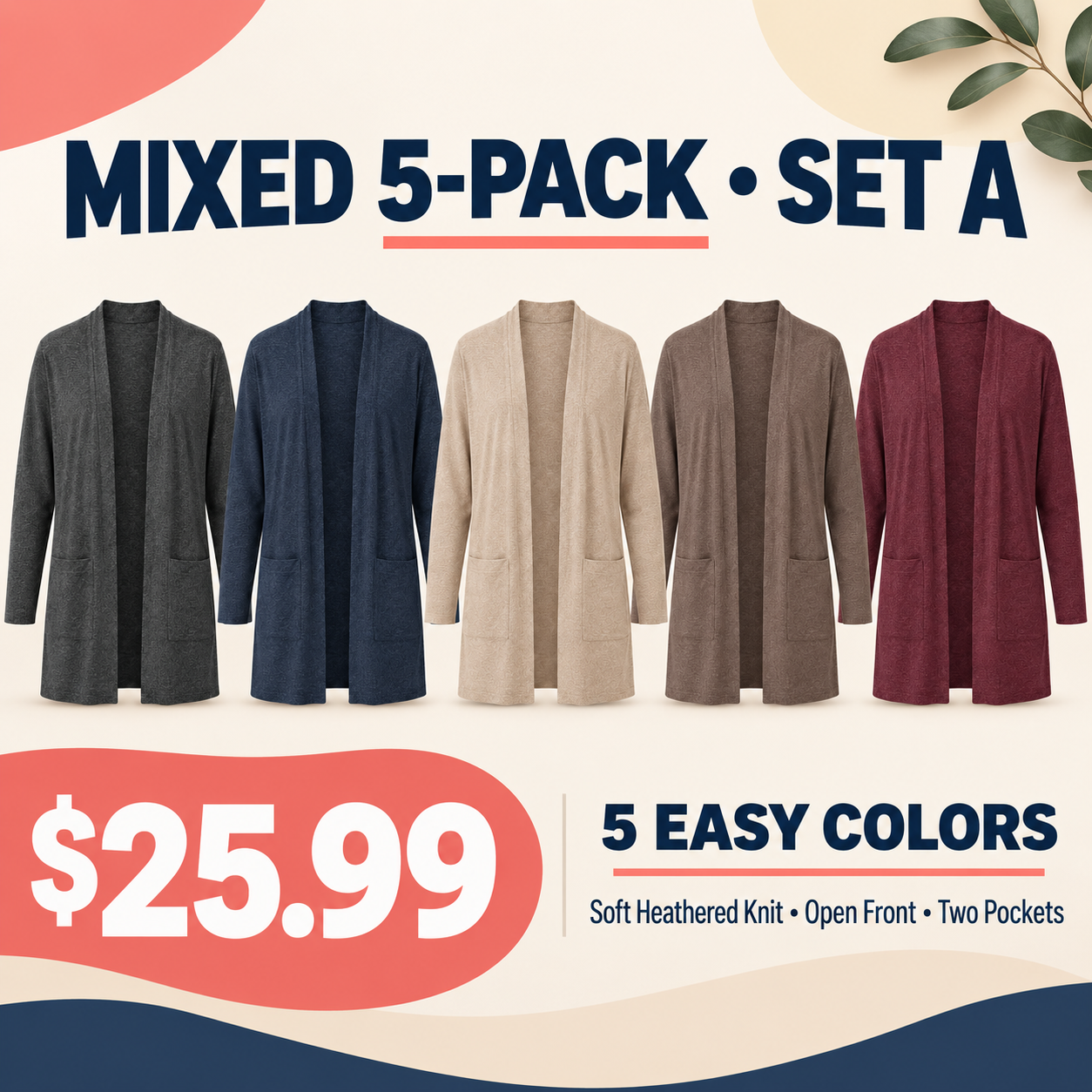 Women's Open-Front Longline Cardigan Bundles