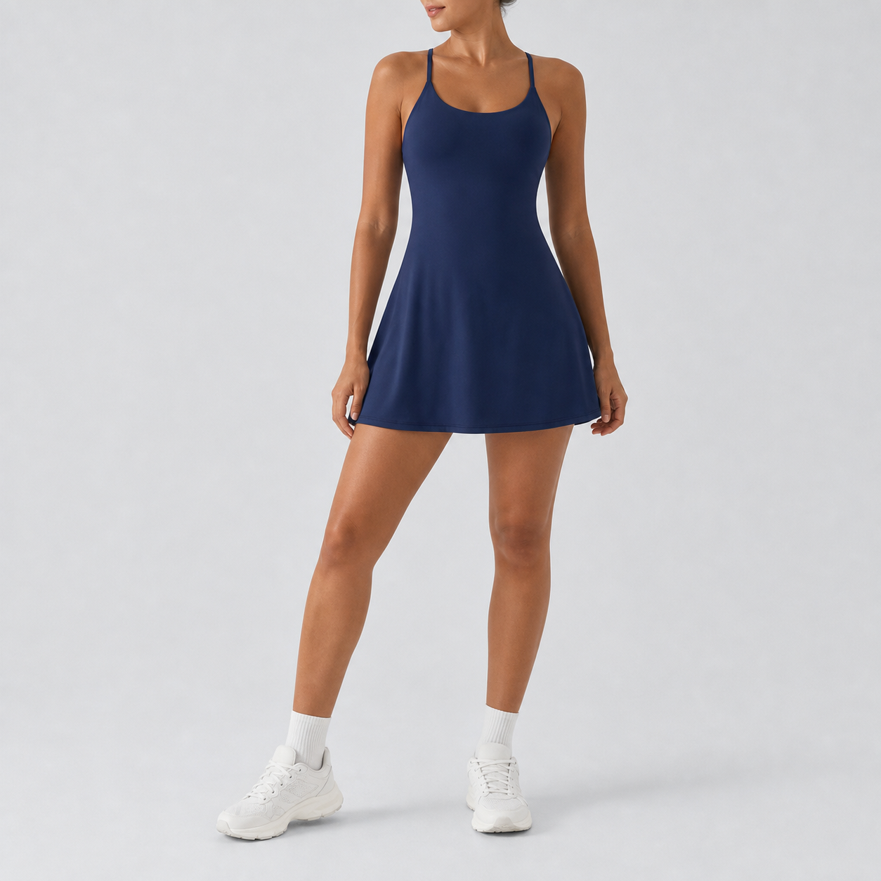 Navy blue women's athletic tennis dress