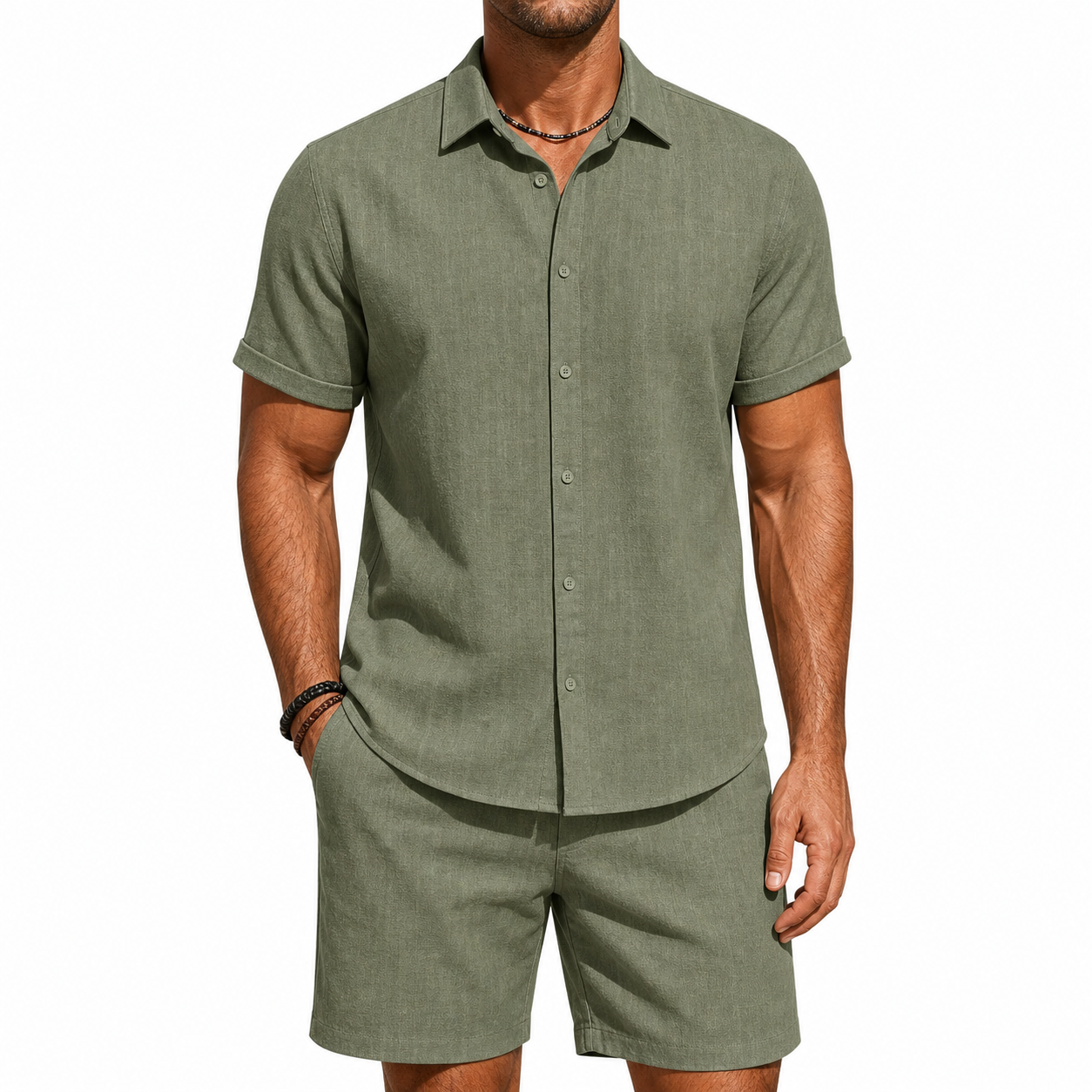 Short sleeve cuff and seam detail