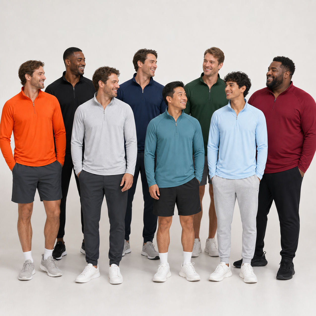Wine Red men's 1/4 zip long sleeve performance shirt