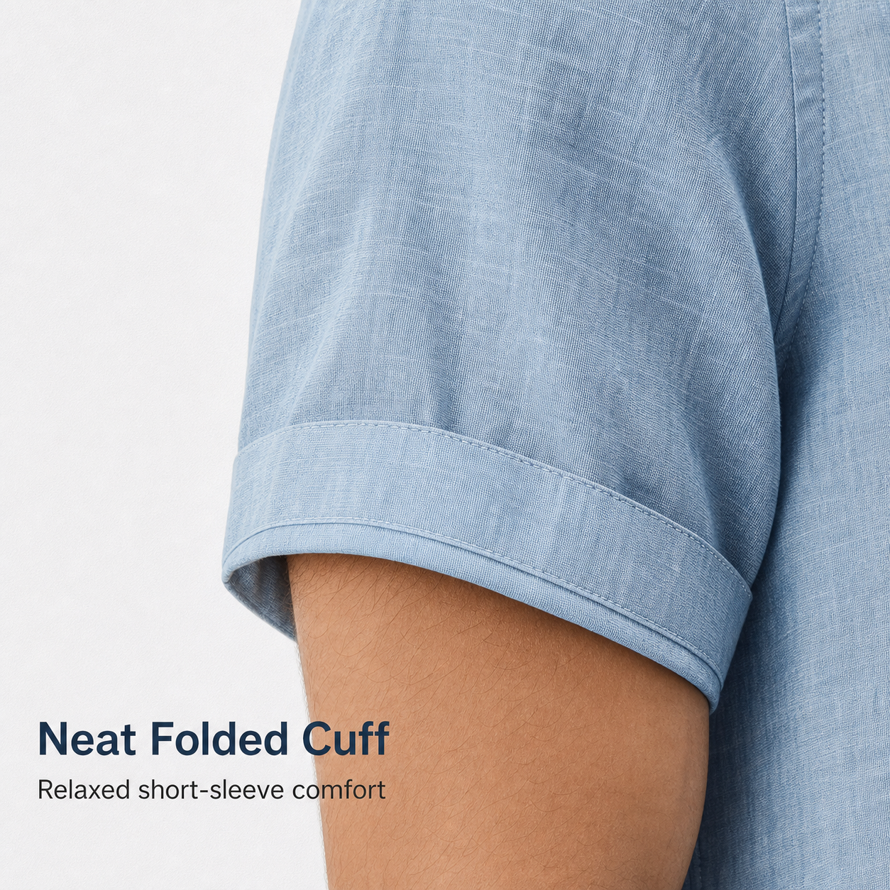 Folded short sleeve cuff detail