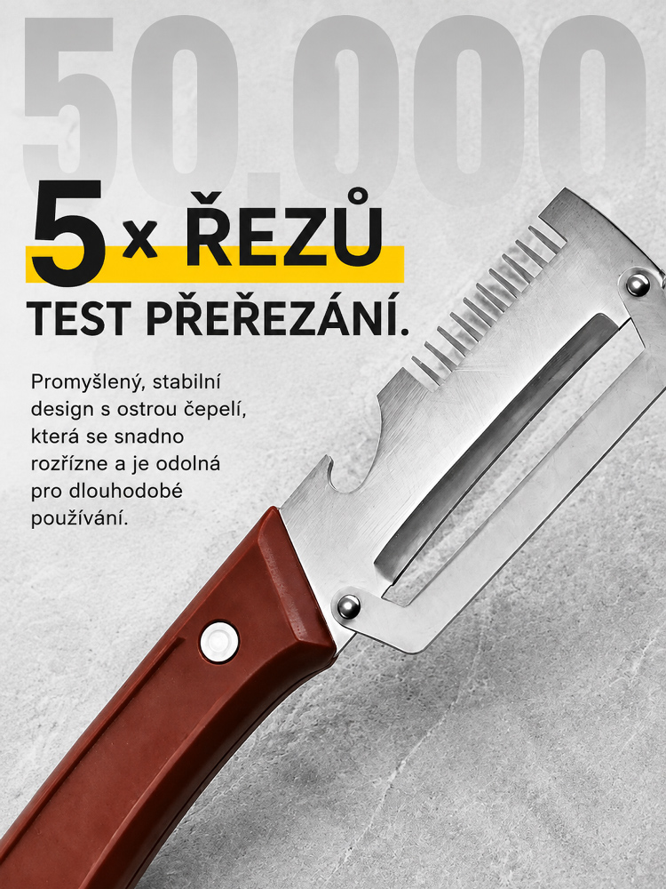[Odolnost proti korozi po dobu 20 let]Multifunkční nerezová škrabka na ovoce a zeleninu 3 v 1 – ultra tenké loupání (0,8 mm) a krájení na nudličky