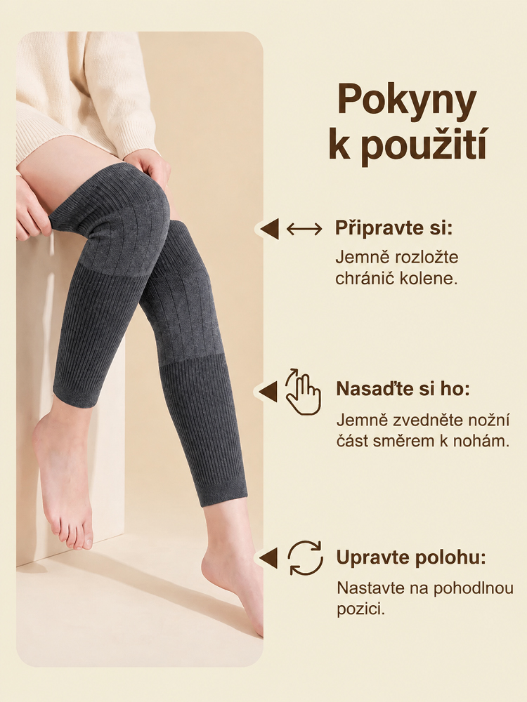 Dvojnásobná akumulace tepla, žádný objemný vzhled: prodlužované vlněné chrániče kolen proti chladu, po nasazení teplota stoupne o 5,8 ℃!