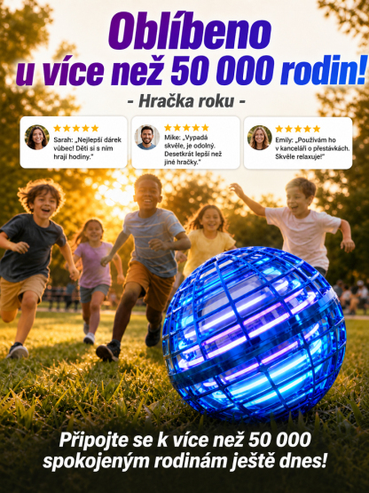 Konec zírání do obrazovek! Chytrá létající koule ovládaná gesty — odolná proti pádům a s působivým LED osvětlením