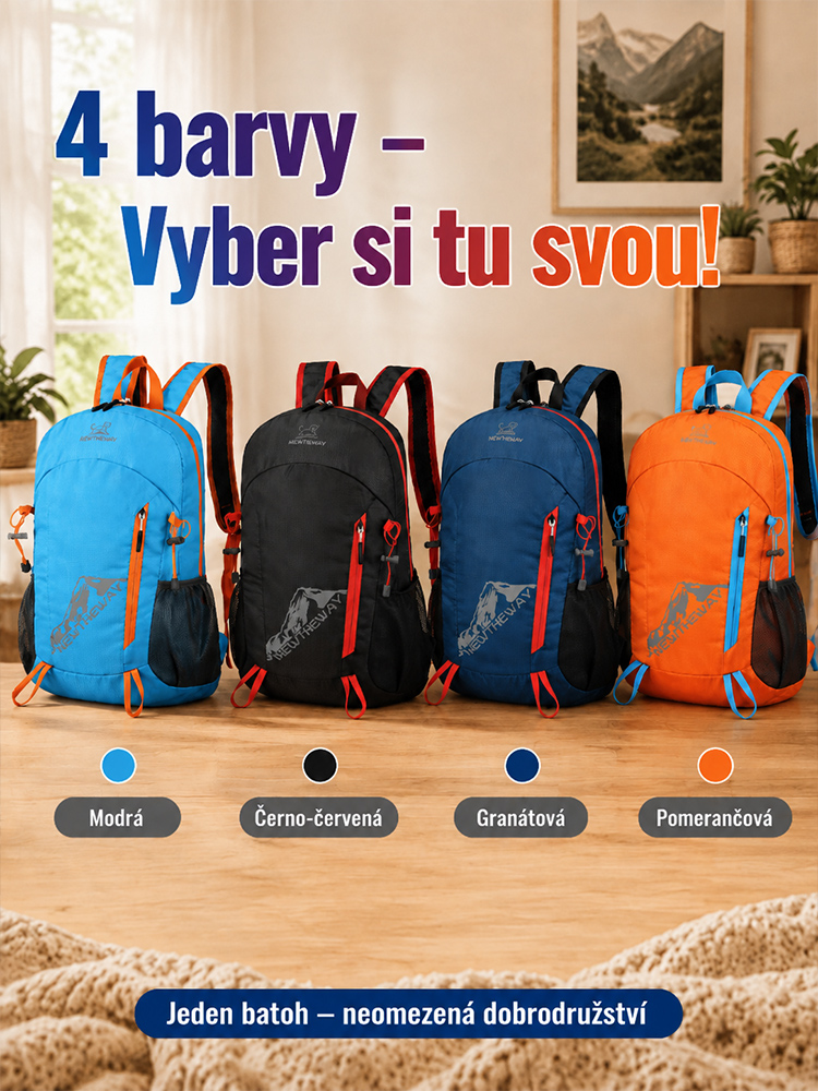 【Ultra lehký】Skládací vodotěsný outdoorový batoh, složí se na velikost dlaně za 1 sekundu