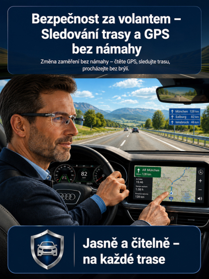 Ultralehké brýle na čtení bez obrouček s diamantovým brusem, automatickým ostřením, jeden pár poskytuje vidění na blízko i do dálky