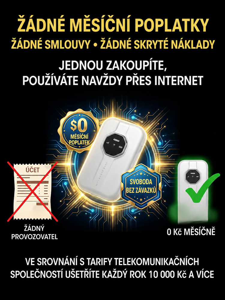[Globální pokrytí, doživotní bezplatná služba] Neomezená přenosná Wi-Fi, není potřeba SIM karta ani síťový kabel