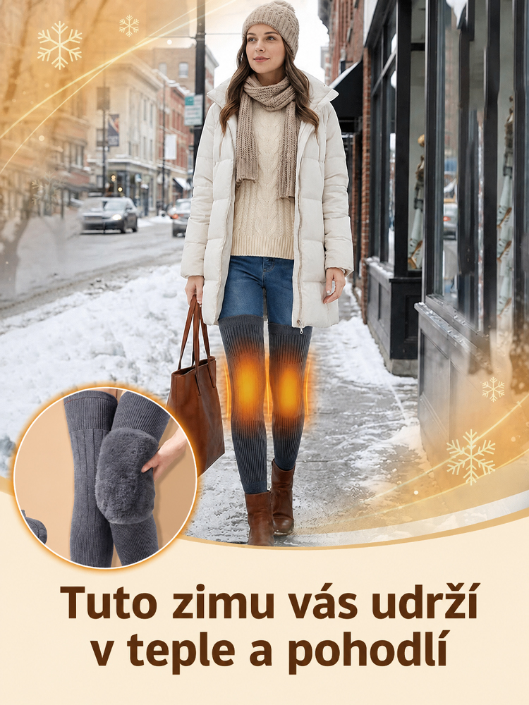 Dvojnásobná akumulace tepla, žádný objemný vzhled: prodlužované vlněné chrániče kolen proti chladu, po nasazení teplota stoupne o 5,8 ℃!