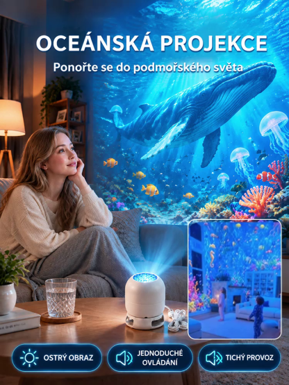 Snové vánoční projekční světlo: Panoramatická projekce a ultra tichý chod – okamžitě vykouzlí romantickou říši divů