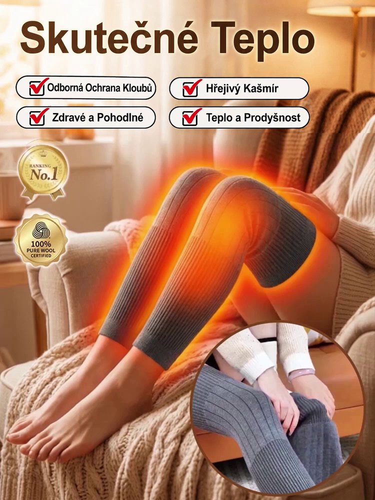 Dvojnásobná akumulace tepla, žádný objemný vzhled: prodlužované vlněné chrániče kolen proti chladu, po nasazení teplota stoupne o 5,8 ℃!