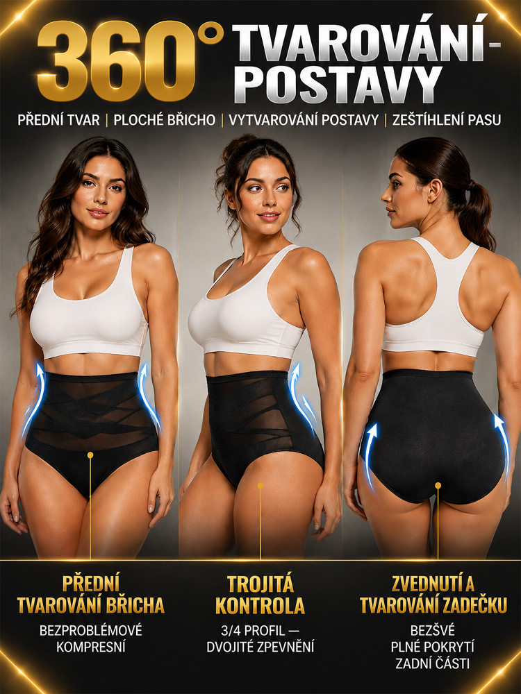 🍑 Pevný broskvový zadek jako od topmodelky během vteřiny! Krajkové stahovací kalhotky s 360° efektem pro dokonale ploché bříško a zvednutý zadeček