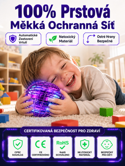 Konec zírání do obrazovek! Chytrá létající koule ovládaná gesty — odolná proti pádům a s působivým LED osvětlením