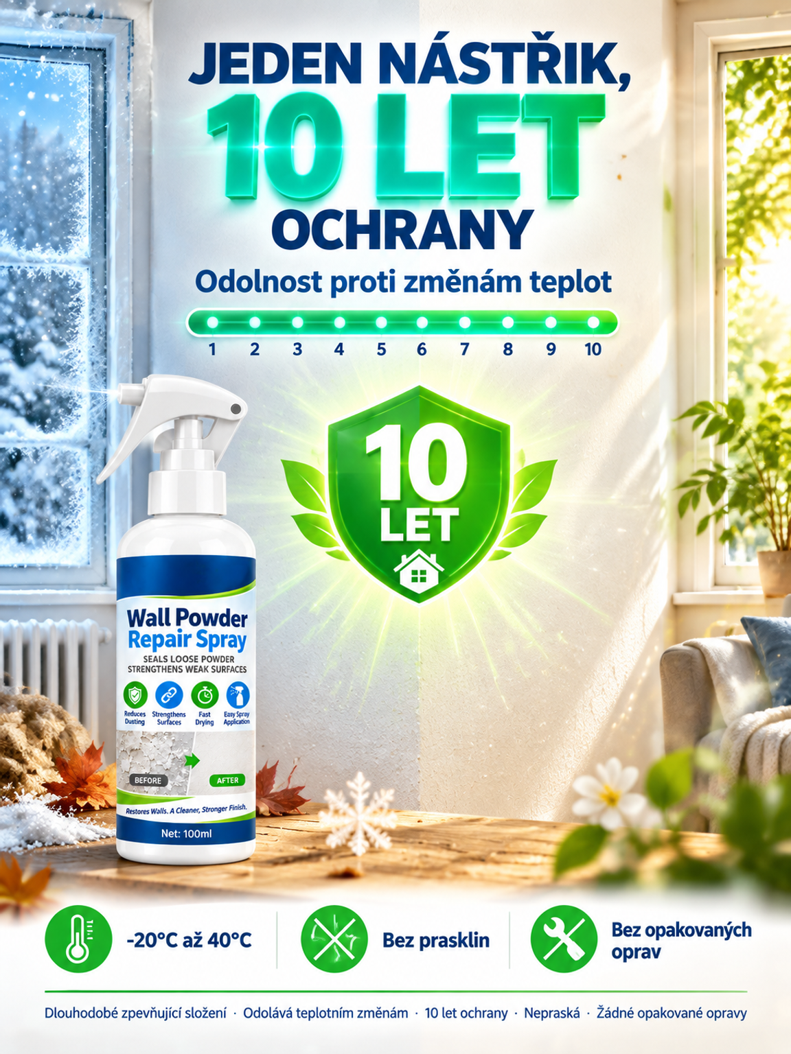 【Ušetřete tisíce za práci řemeslníků】Kapalina na opravu stěn, okamžitě neviditelná oprava, bez formaldehydu pro matky a děti, rychleschnoucí