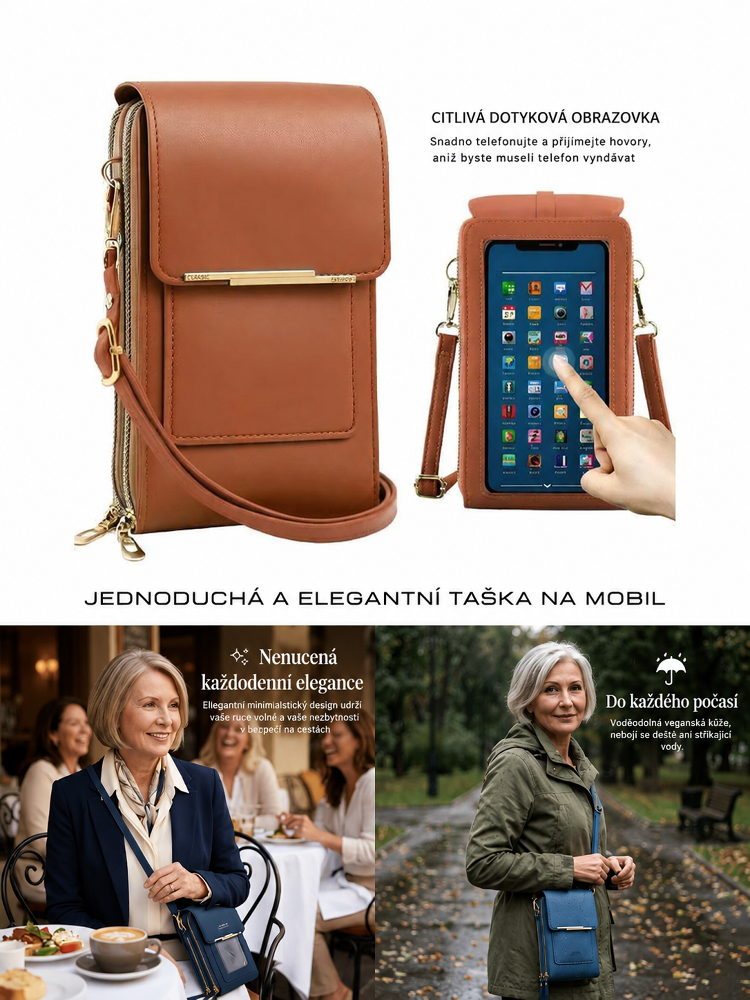 Pouzdro na telefon crossbody 3 v 1 s dotykovou obrazovkou! Tenké, všestranné, prachotěsné a nárazuvzdorné