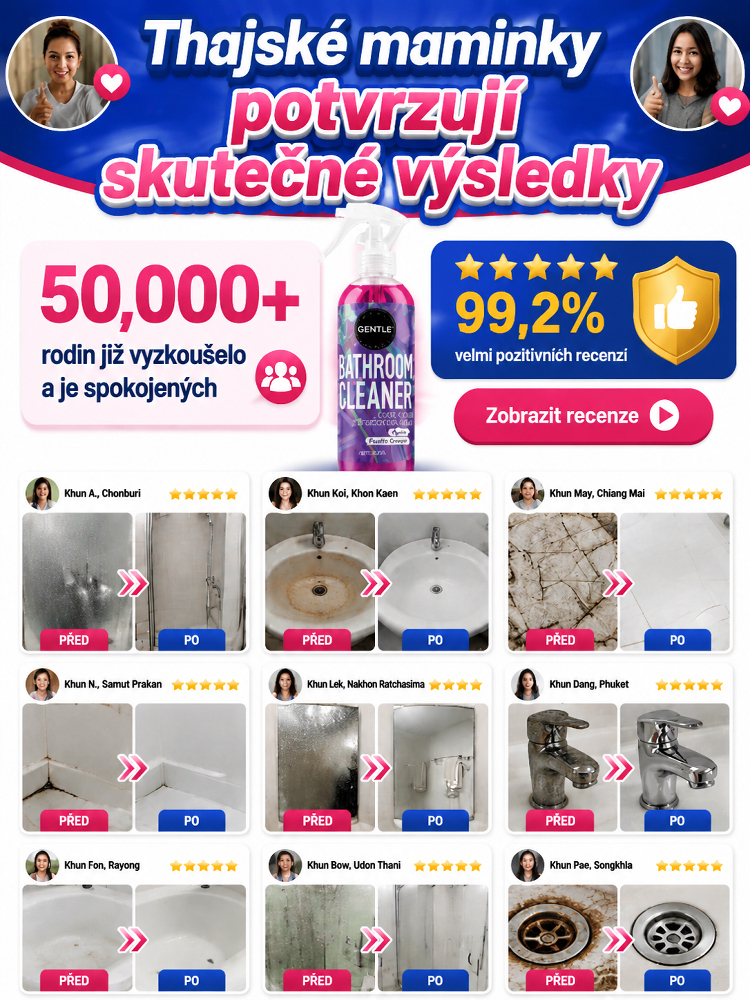 Zbavte se až desetiletých usazenin vodního kamene jediným postřikem! Víceúčelový čistič do koupelny, který je bezpečný pro dlaždice i sklo