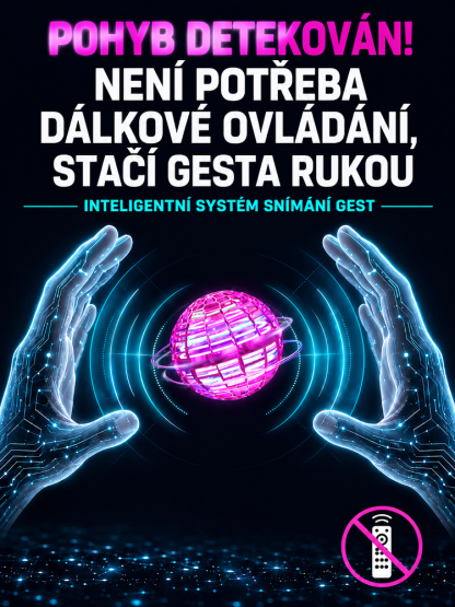 Konec zírání do obrazovek! Chytrá létající koule ovládaná gesty — odolná proti pádům a s působivým LED osvětlením