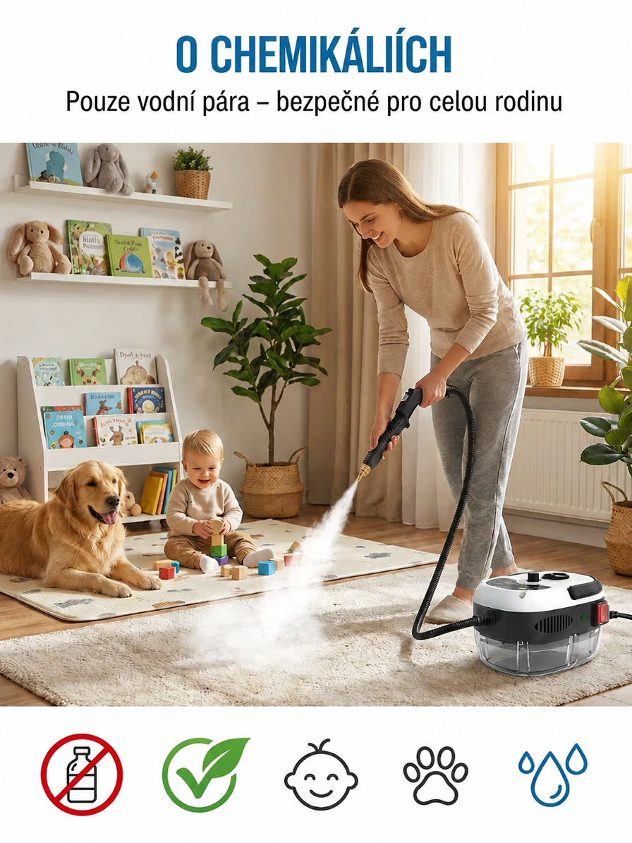 【Certifikace TÜV】Vysokotlaký parní čistič, doba předehřevu 3 sekundy, 99,89% fyzikální sterilizace