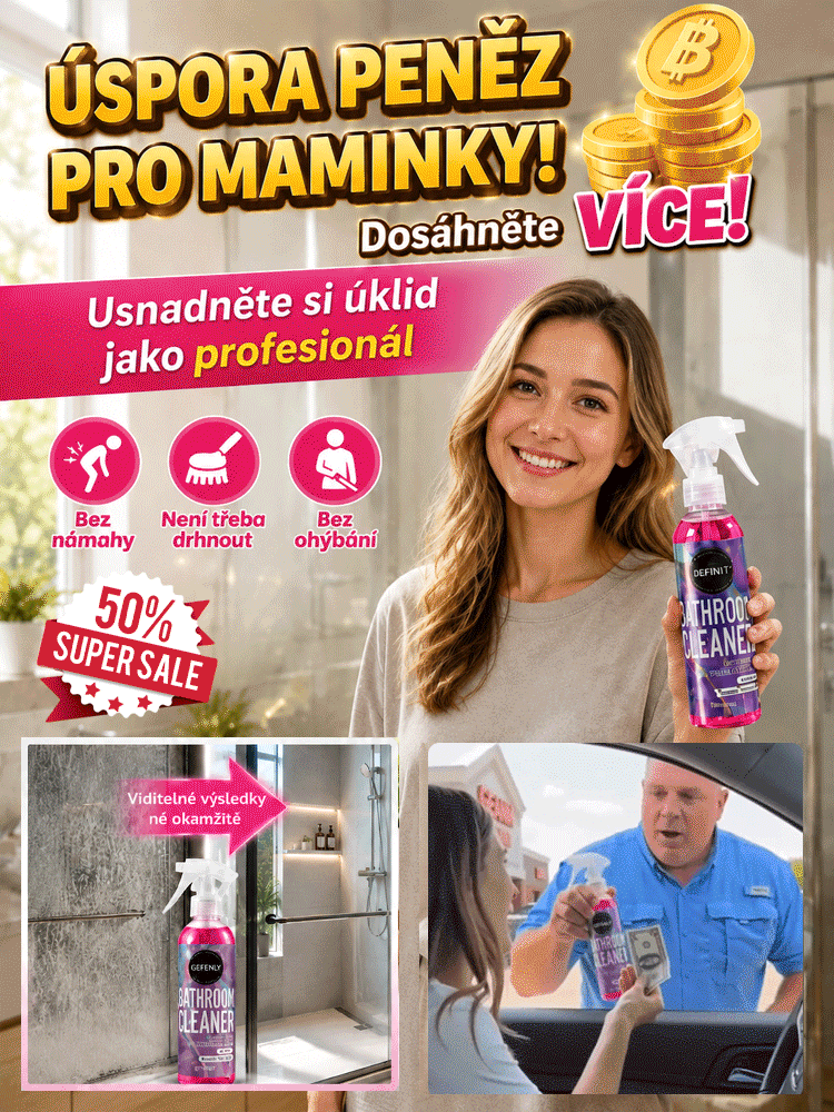 Zbavte se až desetiletých usazenin vodního kamene jediným postřikem! Víceúčelový čistič do koupelny, který je bezpečný pro dlaždice i sklo
