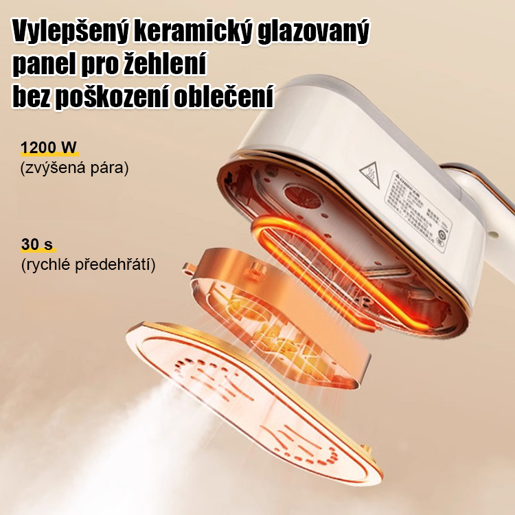 Přenosný ruční napařovač oděvů 2 v 1 | Rychlé žehlení kdekoli, odolné záhyby vyhlazené během několika sekund