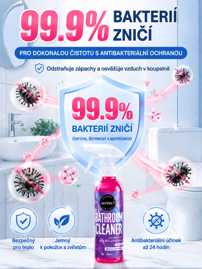 Zbavte se až desetiletých usazenin vodního kamene jediným postřikem! Víceúčelový čistič do koupelny, který je bezpečný pro dlaždice i sklo