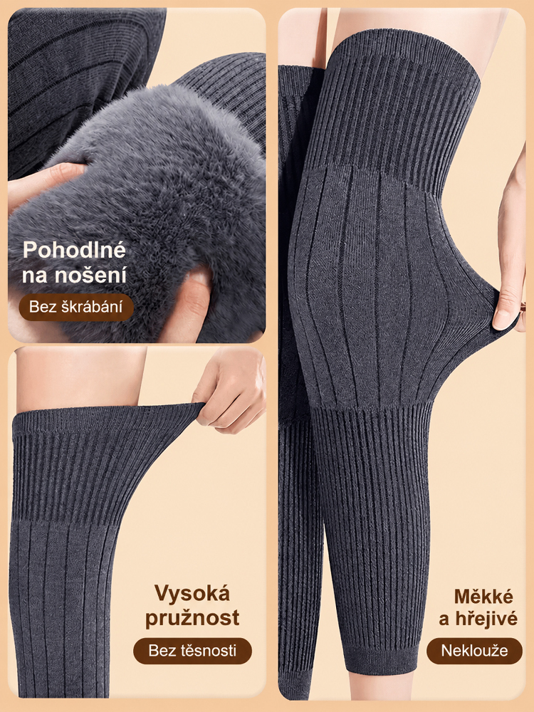 Dvojnásobná akumulace tepla, žádný objemný vzhled: prodlužované vlněné chrániče kolen proti chladu, po nasazení teplota stoupne o 5,8 ℃!