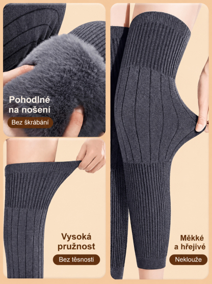 Dvojnásobná akumulace tepla, žádný objemný vzhled: prodlužované vlněné chrániče kolen proti chladu, po nasazení teplota stoupne o 5,8 ℃!
