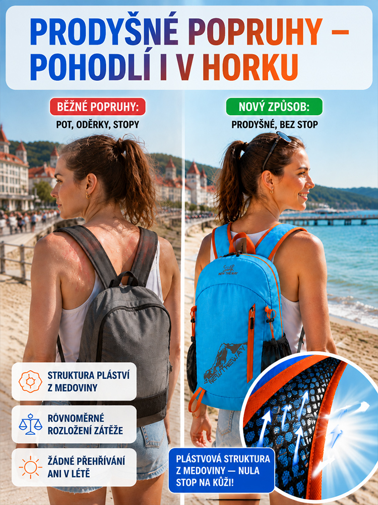 【Ultra lehký】Skládací vodotěsný outdoorový batoh, složí se na velikost dlaně za 1 sekundu