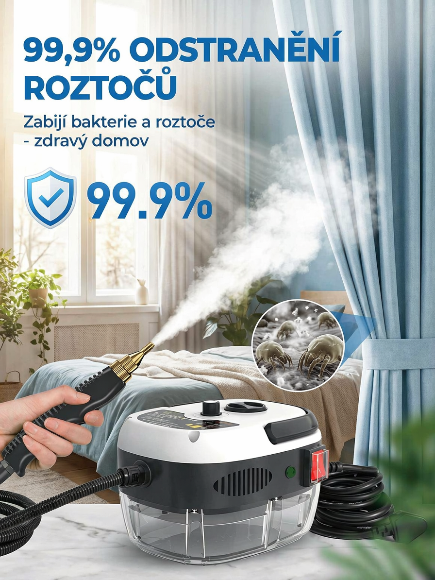 【Certifikace TÜV】Vysokotlaký parní čistič, doba předehřevu 3 sekundy, 99,89% fyzikální sterilizace