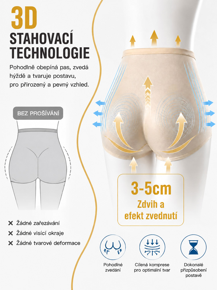 🍑 Pevný broskvový zadek jako od topmodelky během vteřiny! Krajkové stahovací kalhotky s 360° efektem pro dokonale ploché bříško a zvednutý zadeček