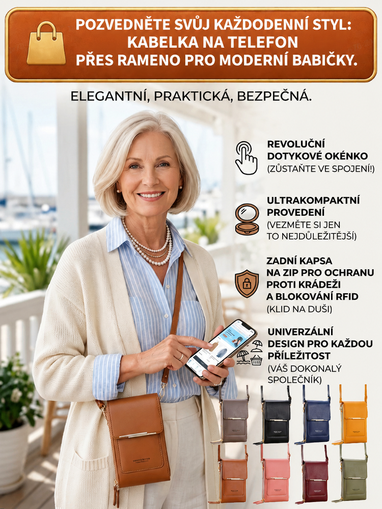 Pouzdro na telefon crossbody 3 v 1 s dotykovou obrazovkou! Tenké, všestranné, prachotěsné a nárazuvzdorné