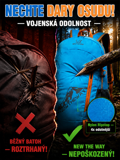 【Ultra lehký】Skládací vodotěsný outdoorový batoh, složí se na velikost dlaně za 1 sekundu