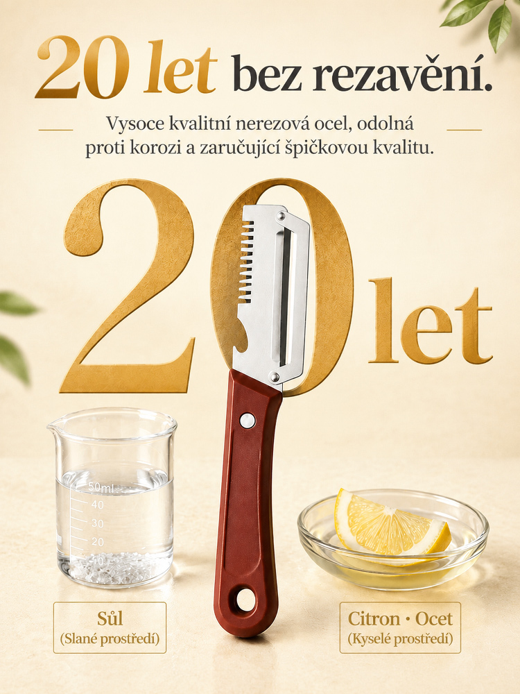 [Odolnost proti korozi po dobu 20 let]Multifunkční nerezová škrabka na ovoce a zeleninu 3 v 1 – ultra tenké loupání (0,8 mm) a krájení na nudličky