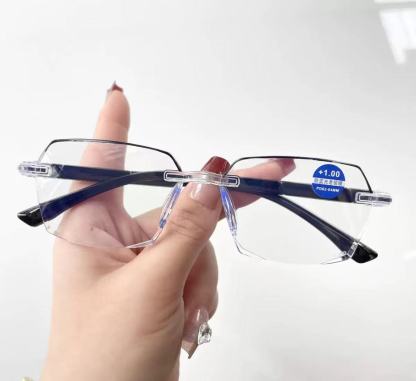Ultralehké brýle na čtení bez obrouček s diamantovým brusem, automatickým ostřením, jeden pár poskytuje vidění na blízko i do dálky