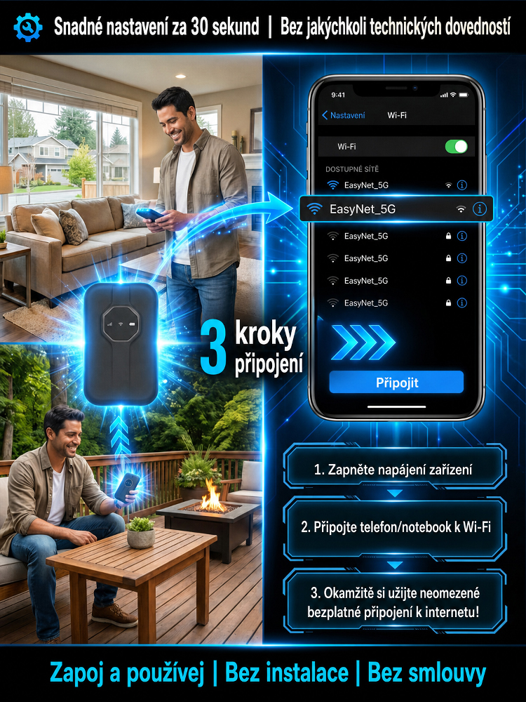 Za cenu jediného oběda: Doživotní neomezené 5G Wi-Fi bez SIM karty a poplatků!