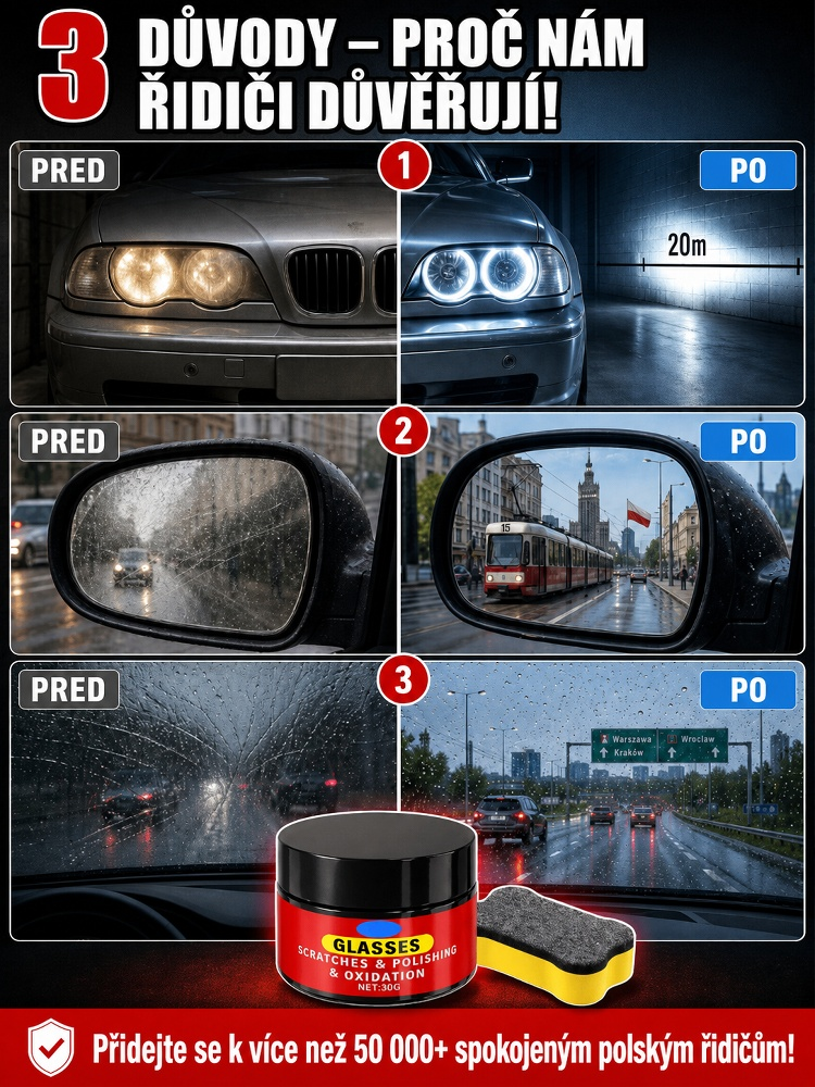 Leštěnka na Odstranění Škrábanců z Autoskel – 3 Sekundy a Škrábance Jsou Pryč! 100% Antireflexní Řešení pro Noční Jízdu!