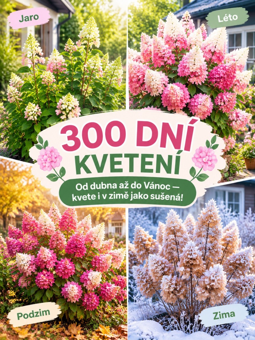 Mrazuvzdorná Hortenzie "Jahodový Kužel" | Kvete 300 Dní v Roce– Zasaďte a Zapomeňte