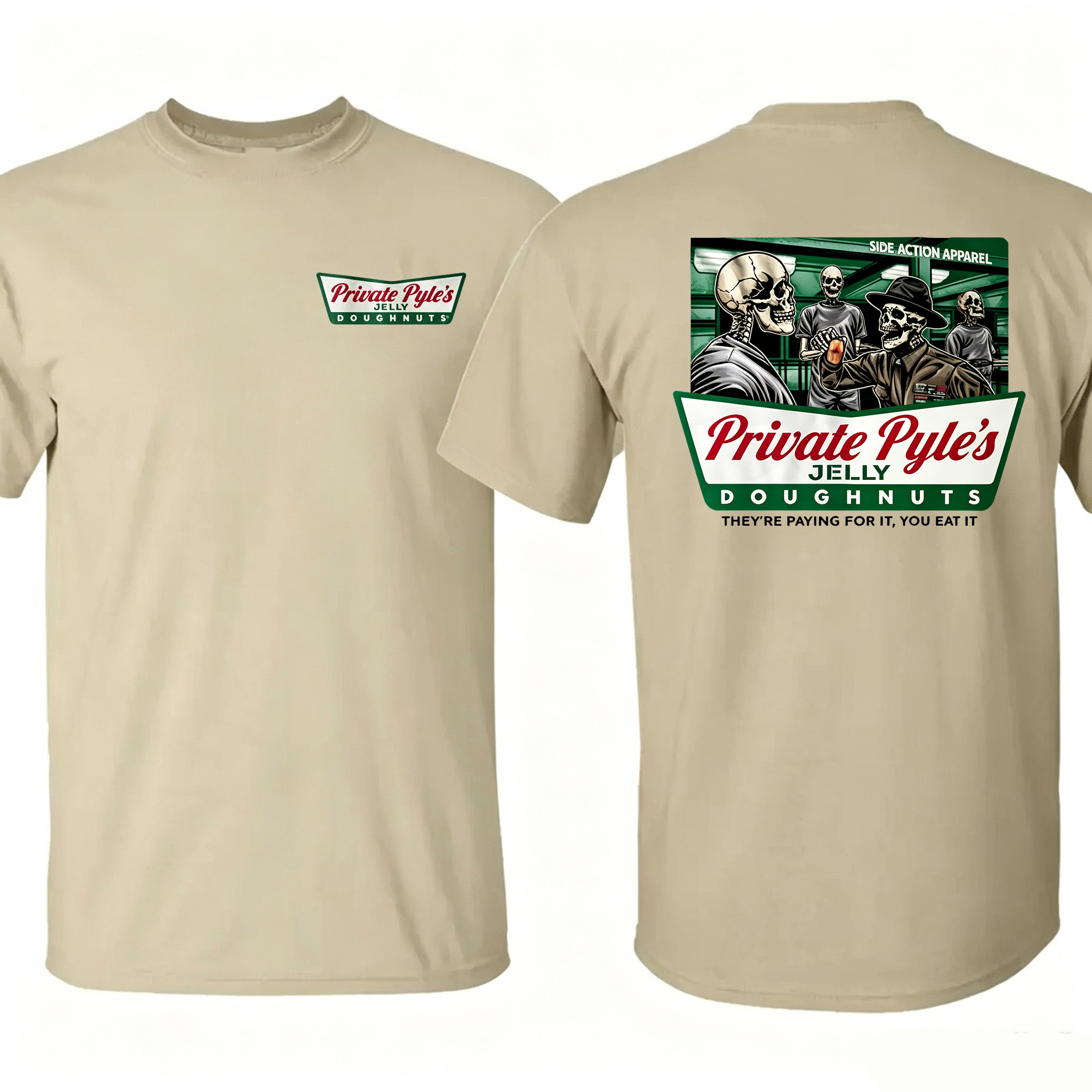 Private Pyle's Jelly Doughnuts Graphic T-Shirt – Patriotic Military Tee