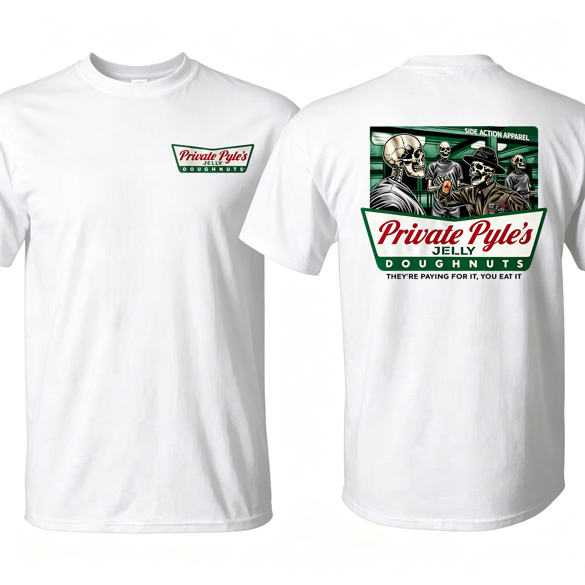 Private Pyle's Jelly Doughnuts Graphic T-Shirt – Patriotic Military Tee