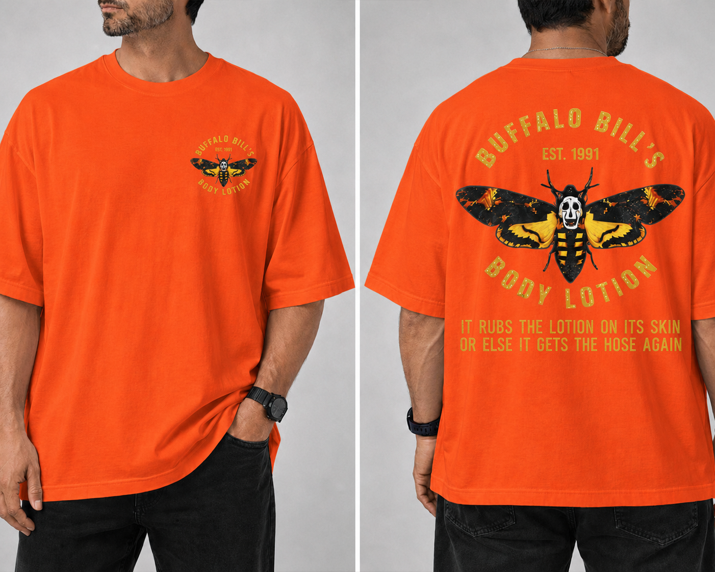 Buffalo Bill Body Lotion Vintage Gold Lettering Graphic Tee