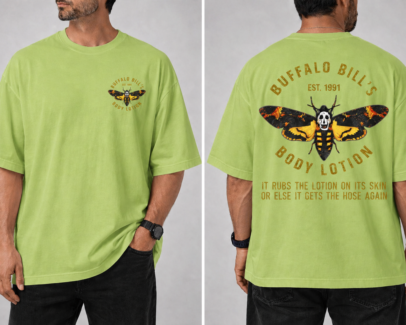 Buffalo Bill Body Lotion Vintage Gold Lettering Graphic Tee