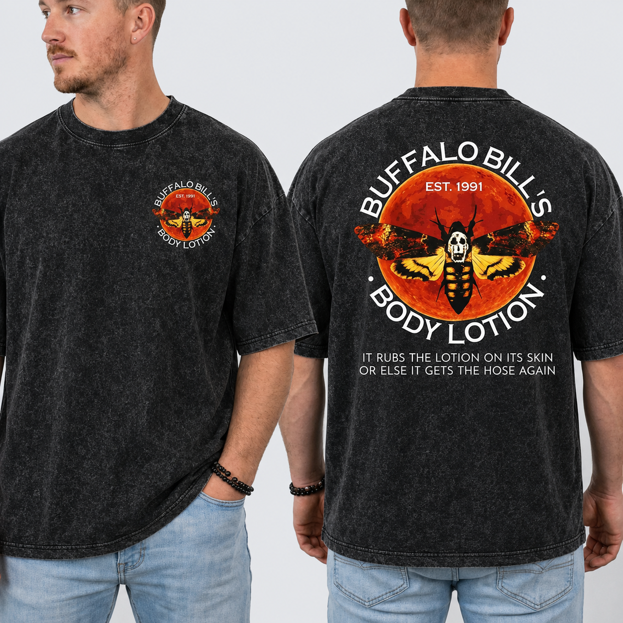 Unisex Silence of the lambs Halloween washed shirt