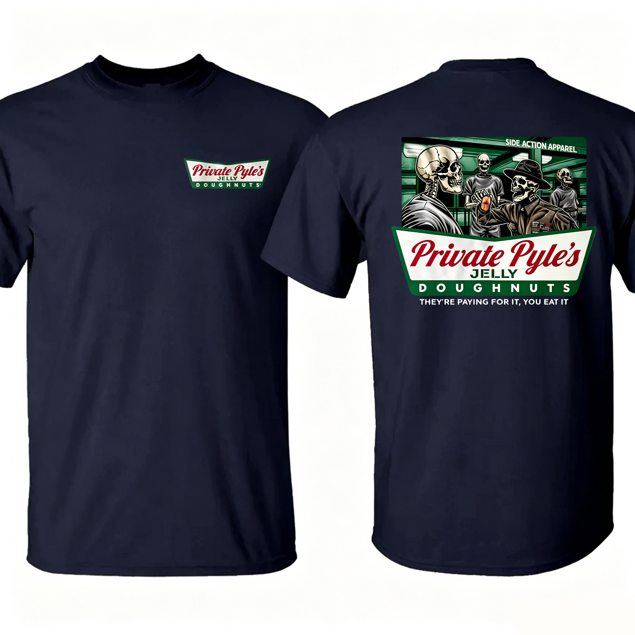 Private Pyle's Jelly Doughnuts Graphic T-Shirt – Patriotic Military Tee