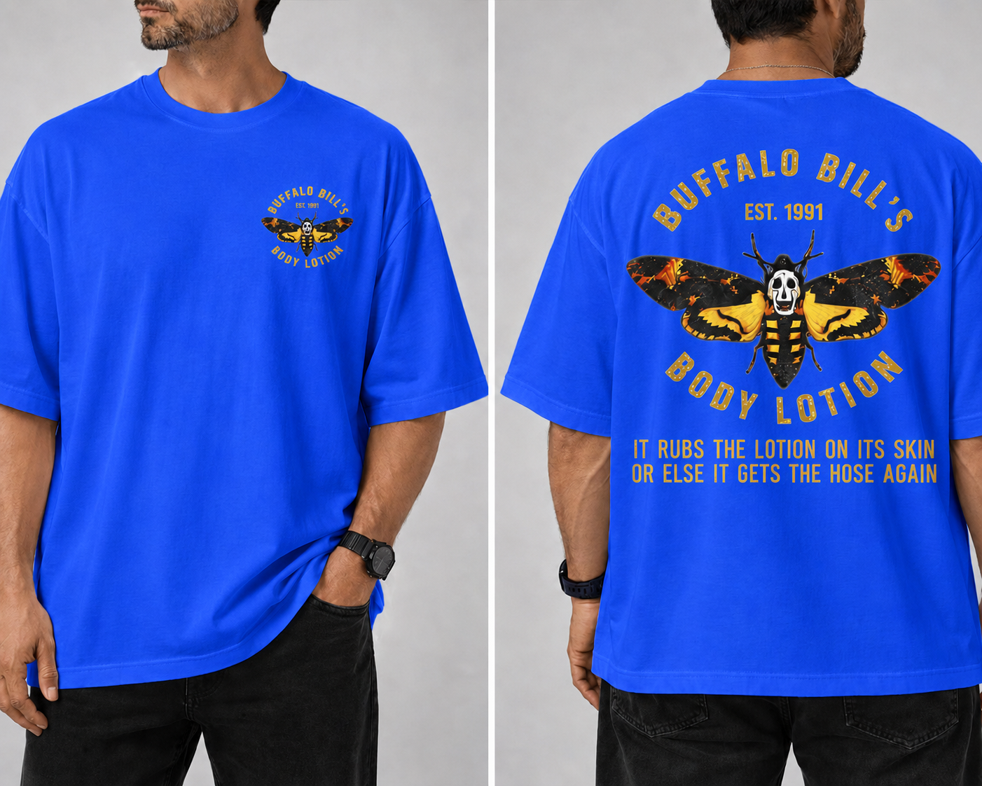 Buffalo Bill Body Lotion Vintage Gold Lettering Graphic Tee