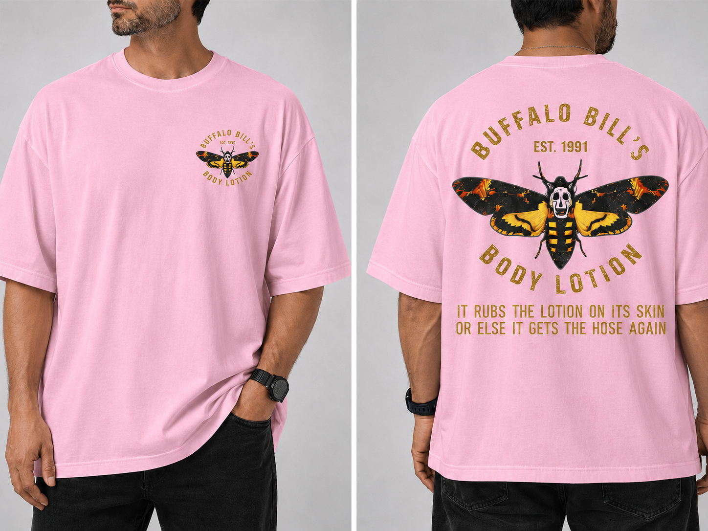 Buffalo Bill Body Lotion Vintage Gold Lettering Graphic Tee