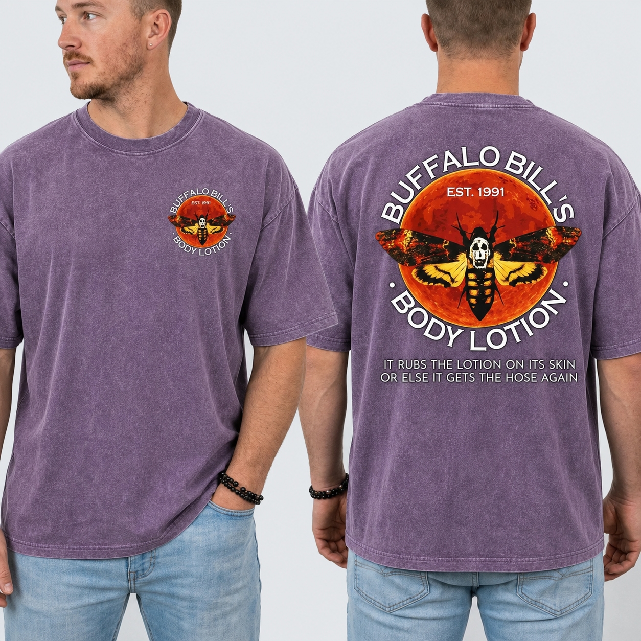 Unisex Silence of the lambs Halloween washed shirt