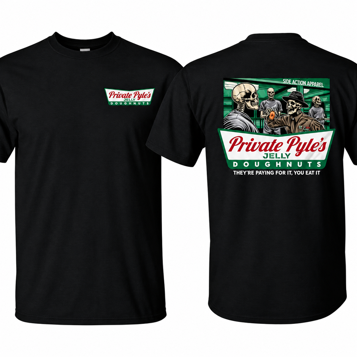 Private Pyle's Jelly Doughnuts Graphic T-Shirt – Patriotic Military Tee
