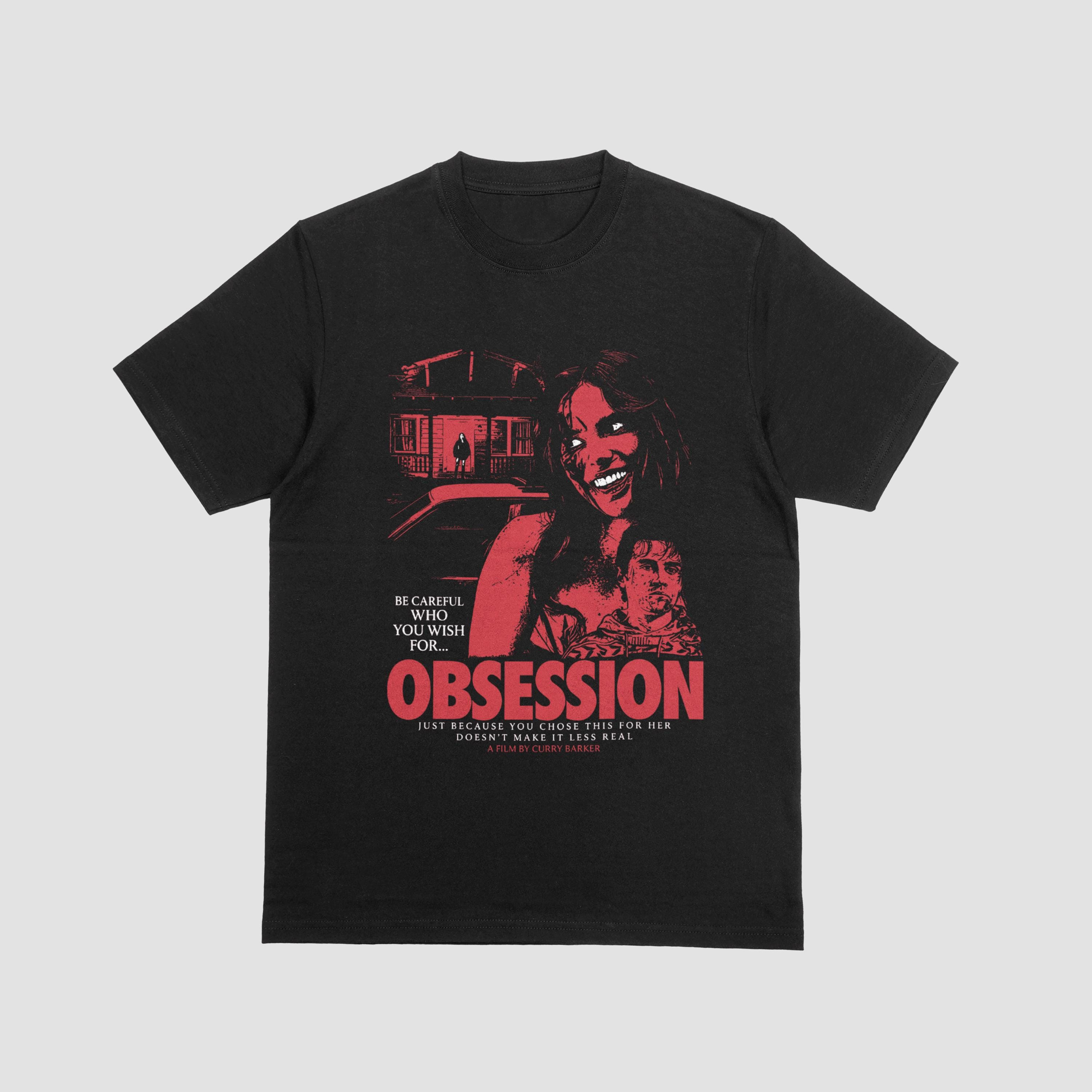 Obsession Graphic Tee - Retro Horror Movie Aesthetic Shirt, Vintage Psychological Thriller Tshirt, Dark Grunge Aesthetic, Goth Streetwear
