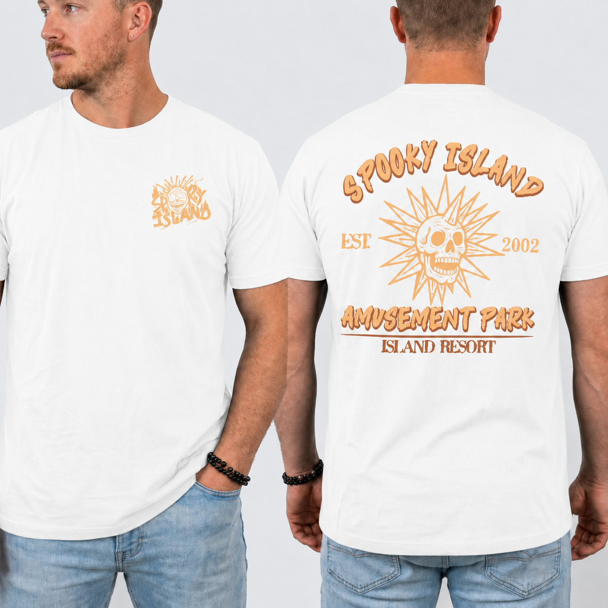 Unisex Spooky Island Comfort Colors Shirt, Retro Halloween Movie Shirt, Disco Skull T-Shirt, 90s Nostalgia Halloween, Summer Spooky Shirt