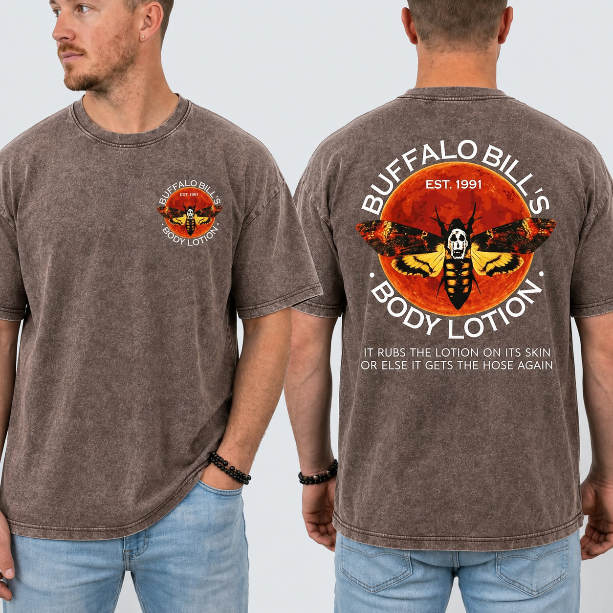 Unisex Silence of the lambs Halloween washed shirt